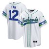 12th fan seattle seahawks throwback men jersey white