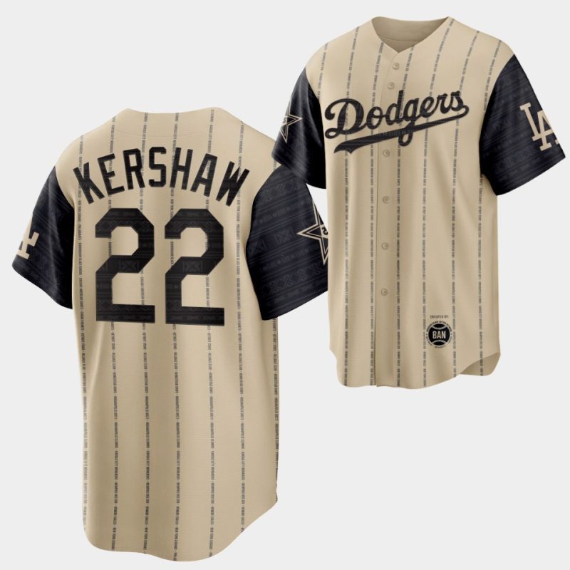 2022 black heritage night los angeles dodgers clayton kershaw 22 gold jersey exclusive edition