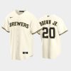 2022 draft milwaukee brewers eric brown jr 20 cream home jersey