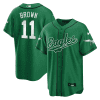 a j brown 11 philadelphia eagles baseball men jersey kelly green