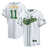 a j brown 11 philadelphia eagles baseball men jersey white gold trim