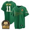 a j brown 11 philadelphia eagles jerome brown retired patch baseball men jersey kelly green gold trim