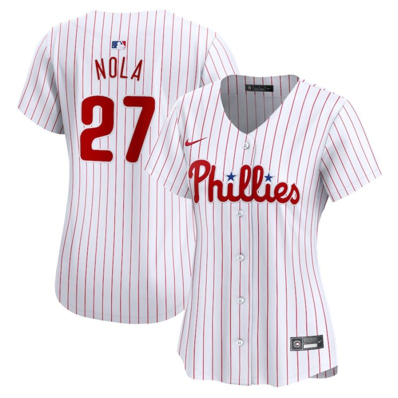 aaron nola 27 philadelphia phillies women home limited player jersey white