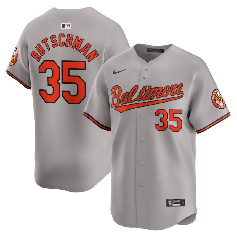 adley rutschman 35 baltimore orioles road limited men jersey gray