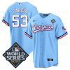 adolis garcia 53 texas rangers 2023 world series stitched baseball jersey blue