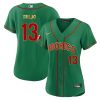 alan trejo 13 mexico 2023 baseball jersey green gold trim