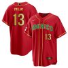 alan trejo 13 mexico 2023 baseball men jersey red gold