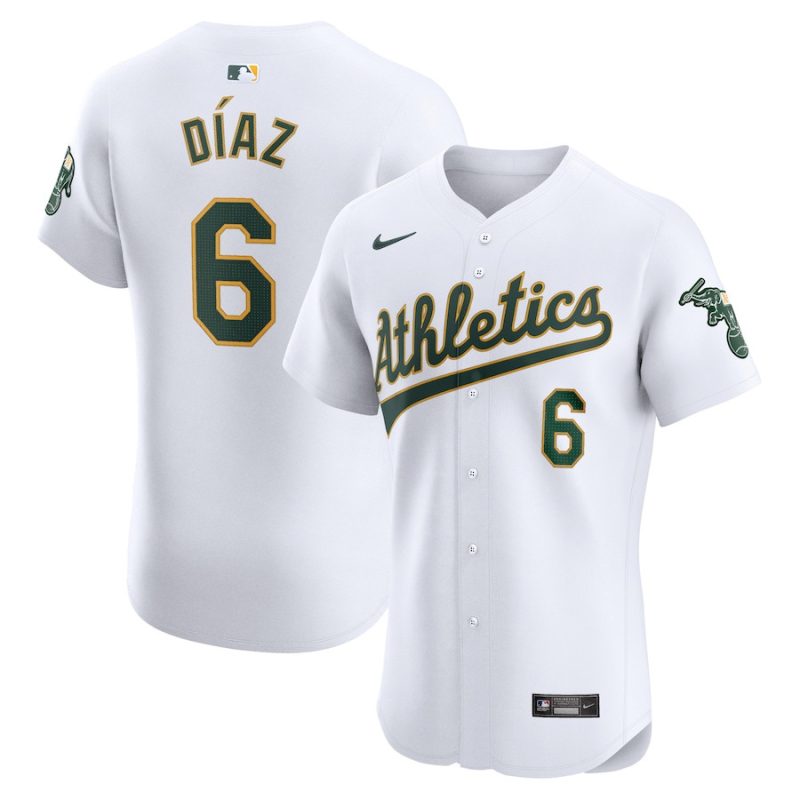 aledmys diaz 6 oakland athletics home elite player men jersey white