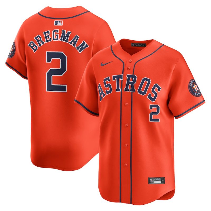 alex bregman 2 houston astros alternate limited men jersey orange