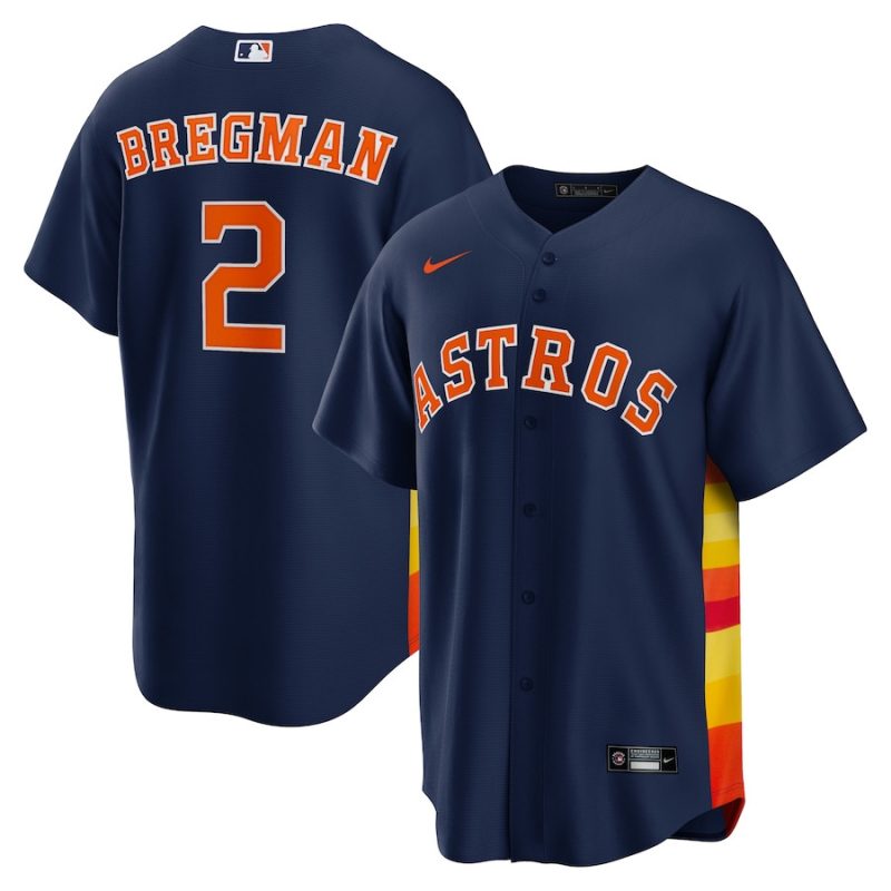 alex bregman 2 houston astros alternate men jersey navy