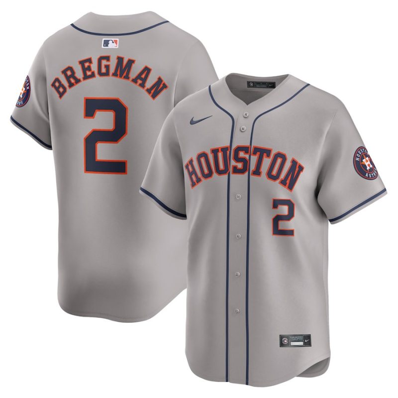 alex bregman 2 houston astros away limited player men jersey gray