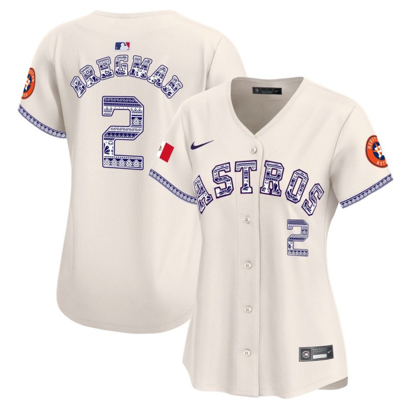 alex bregman 2 houston astros mexico women jersey cream