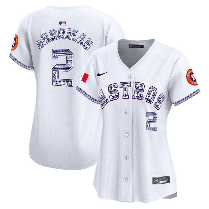 alex bregman 2 houston astros mexico women jersey white