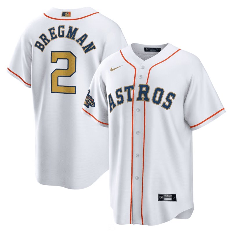 alex bregman 2 houston astros white gold 2023 gold collection men jersey