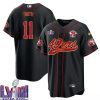 alex smith 11 kansas city chiefs super bowl lviii baseball men jersey black