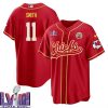 alex smith 11 kansas city chiefs super bowl lviii baseball men jersey red