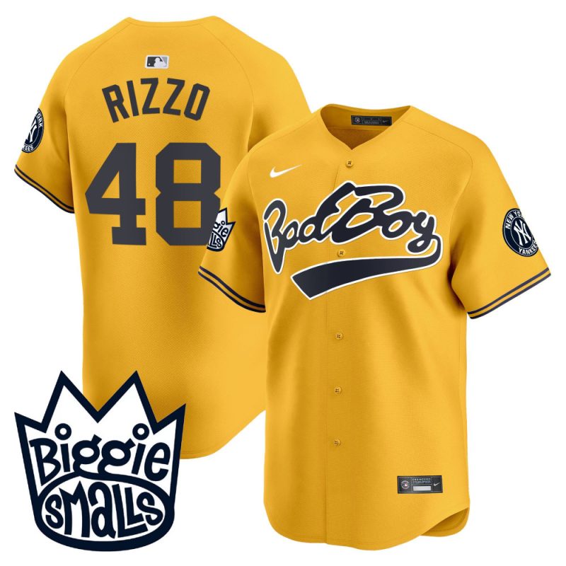 anthony rizzo 48 new york yankees biggie smalls men jersey gold