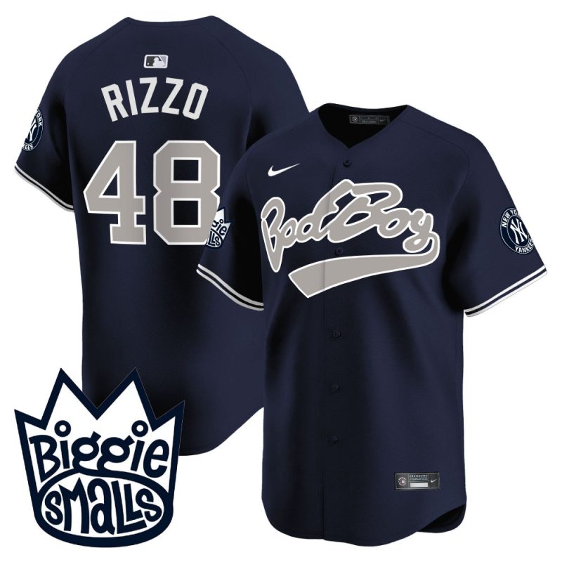 anthony rizzo 48 new york yankees biggie smalls men jersey navy