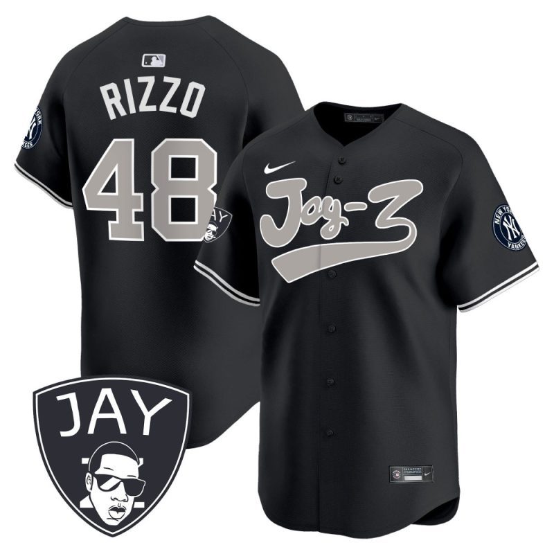 anthony rizzo 48 new york yankees jay z men jersey black