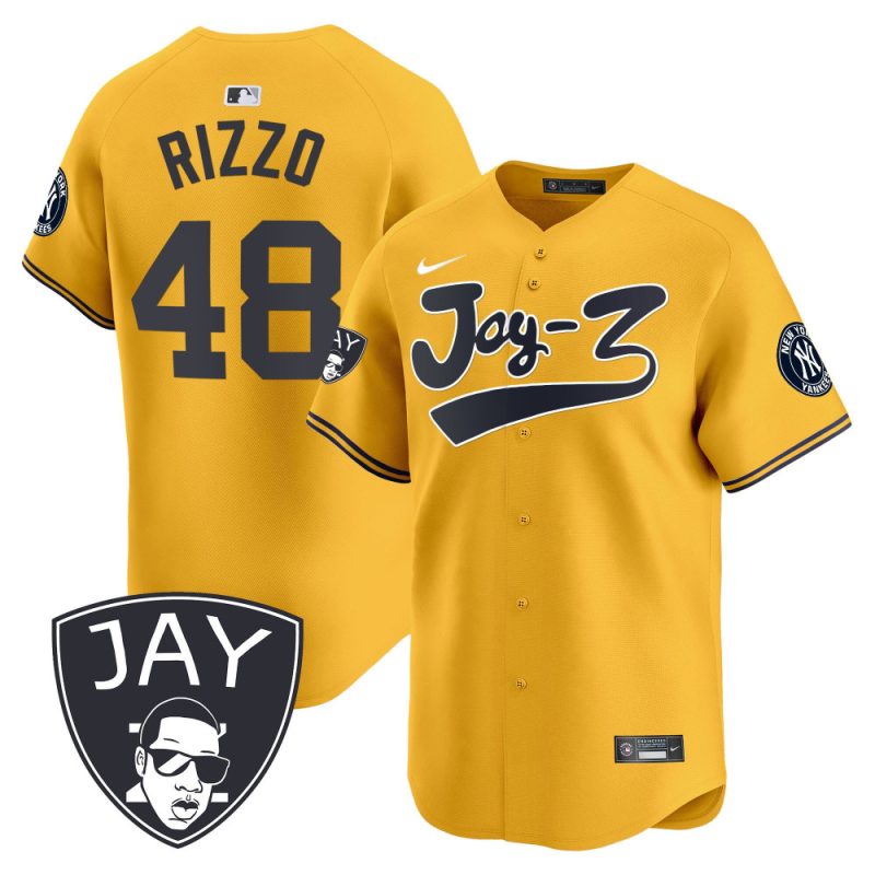 anthony rizzo 48 new york yankees jay z men jersey gold