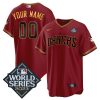 arizona diamondbacks 2023 world series patch men custom jersey crimson gold