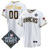 arizona diamondbacks 2023 world series patch men custom jersey white gold