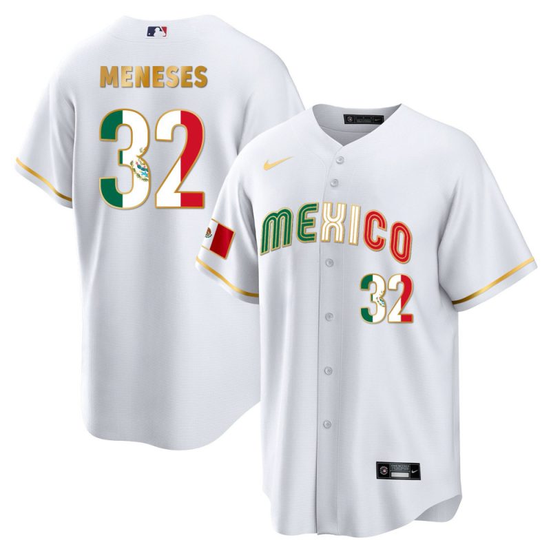 arozarena 32 mexico 2023 flag baseball men jersey white gold