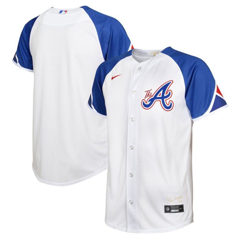 atlanta braves 2023 city connect youth jersey white