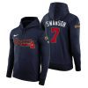 atlanta braves dansby swanson navy 2022 gold program hoodie