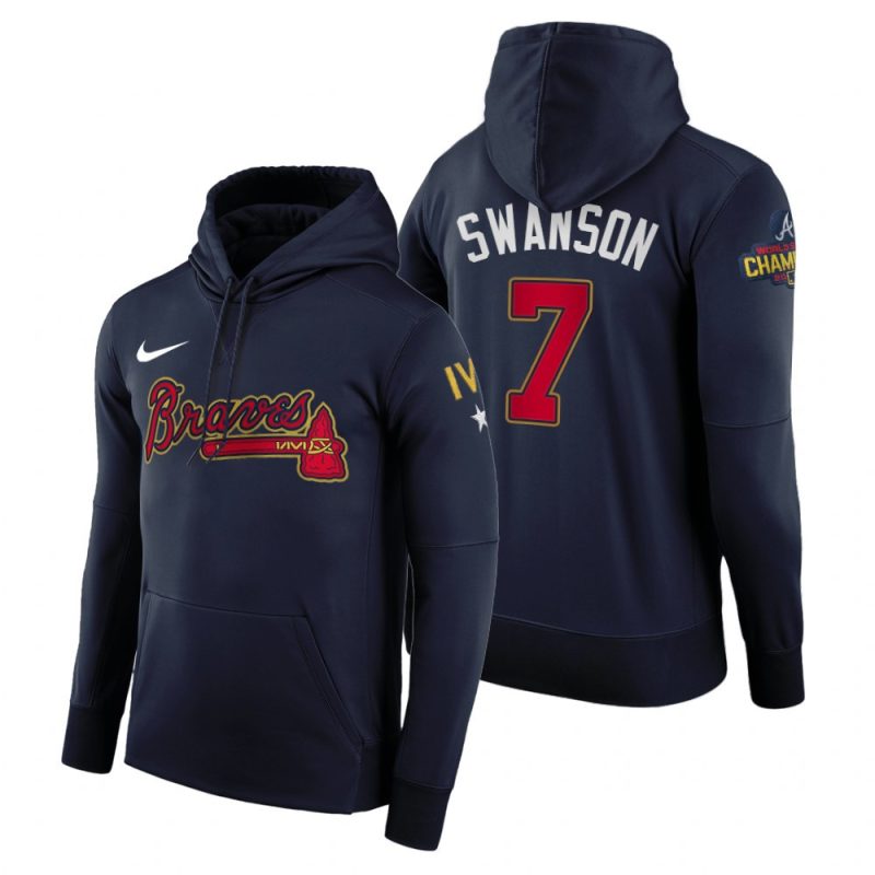 atlanta braves dansby swanson navy 2022 gold program hoodie