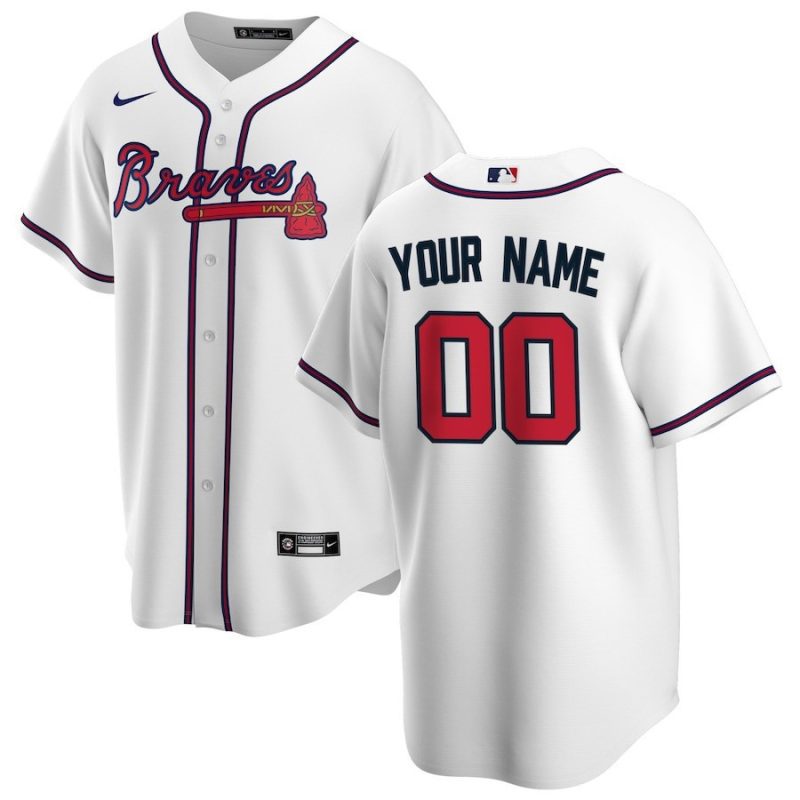 atlanta braves home custom men jersey white