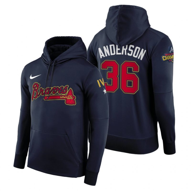 atlanta braves ian anderson navy 2022 gold program hoodie