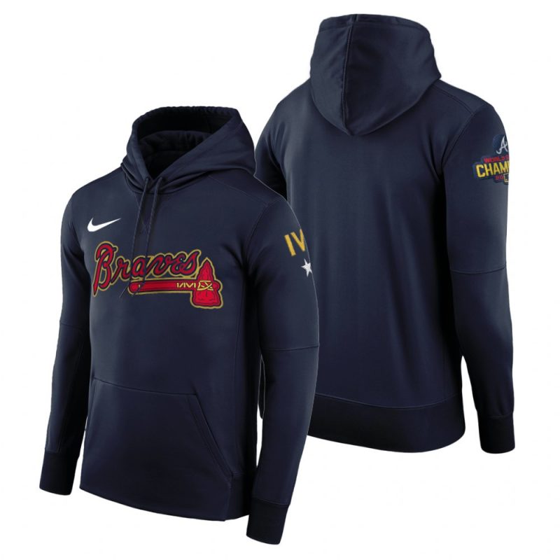 atlanta braves navy 2022 gold program hoodie