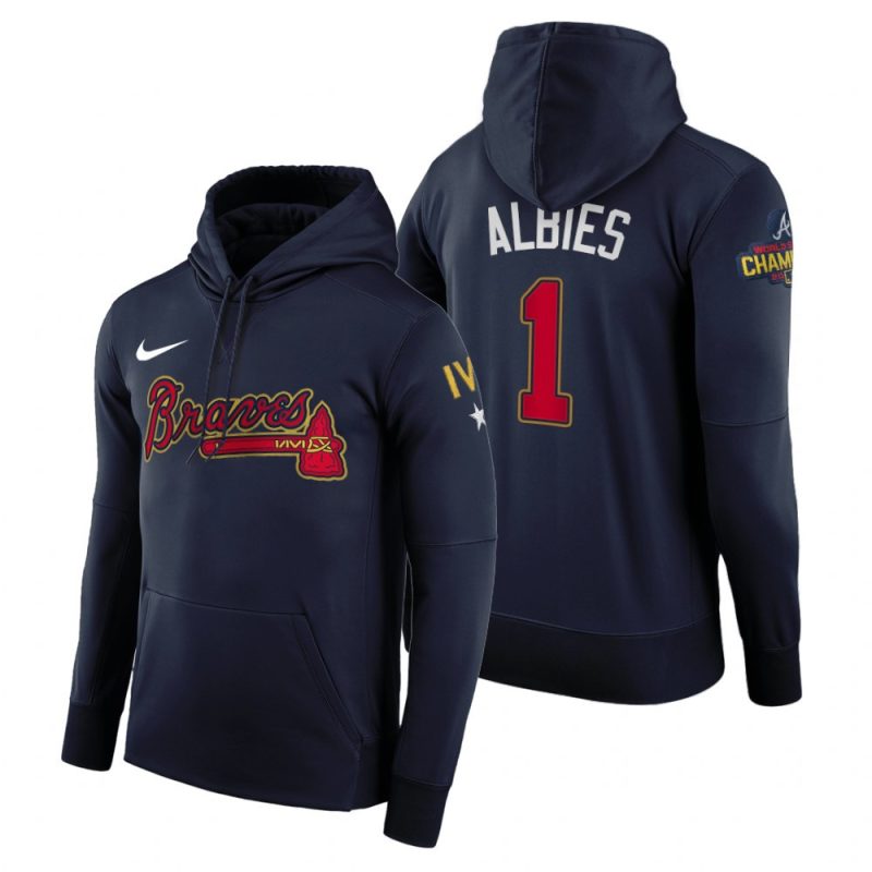 atlanta braves ozzie albies navy 2022 gold program hoodie