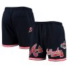 atlanta braves team logo mesh shorts navy men