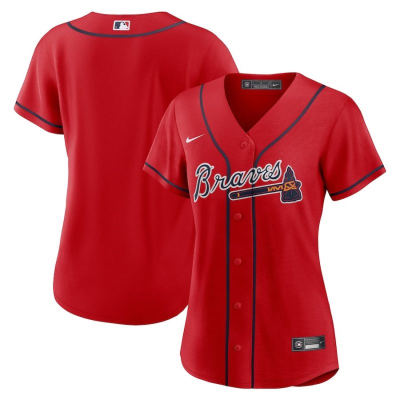 atlanta braves womens alternate team jersey red