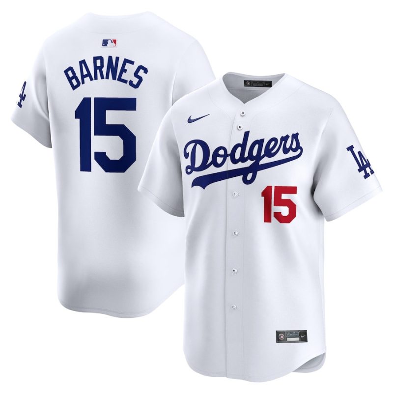 austin barnes 15 los angeles dodgers home limited player men jersey white