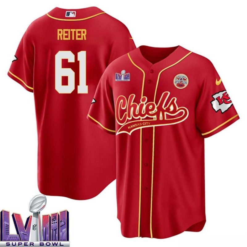 austin reiter 61 kansas city chiefs super bowl lviii baseball men jersey red