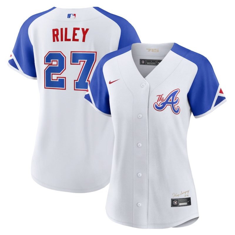 austin riley 27 atlanta braves 2023 city connect women jersey white