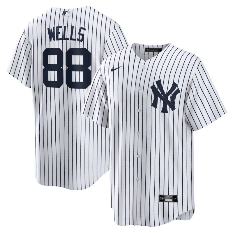 austin wells 88 new york yankees home men jersey white