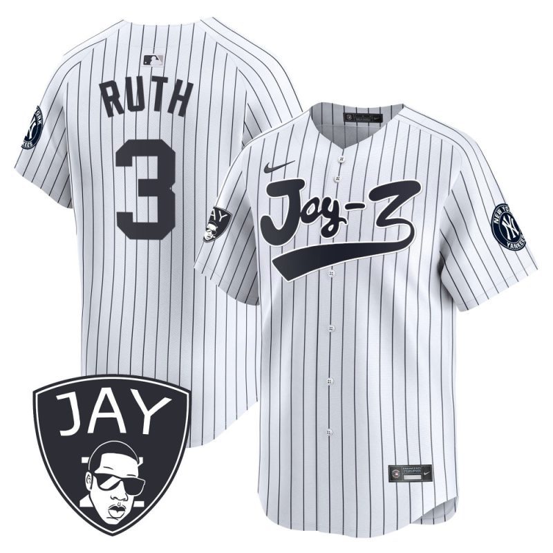 babe ruth 3 new york yankees jay z men jersey white