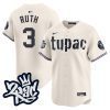 babe ruth 3 new york yankees tupac shakur men jersey cream