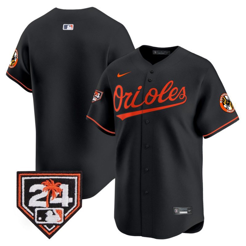 baltimore orioles 2024 spring training patch men jersey black