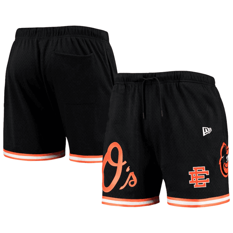 baltimore orioles team standard logo mesh shorts black