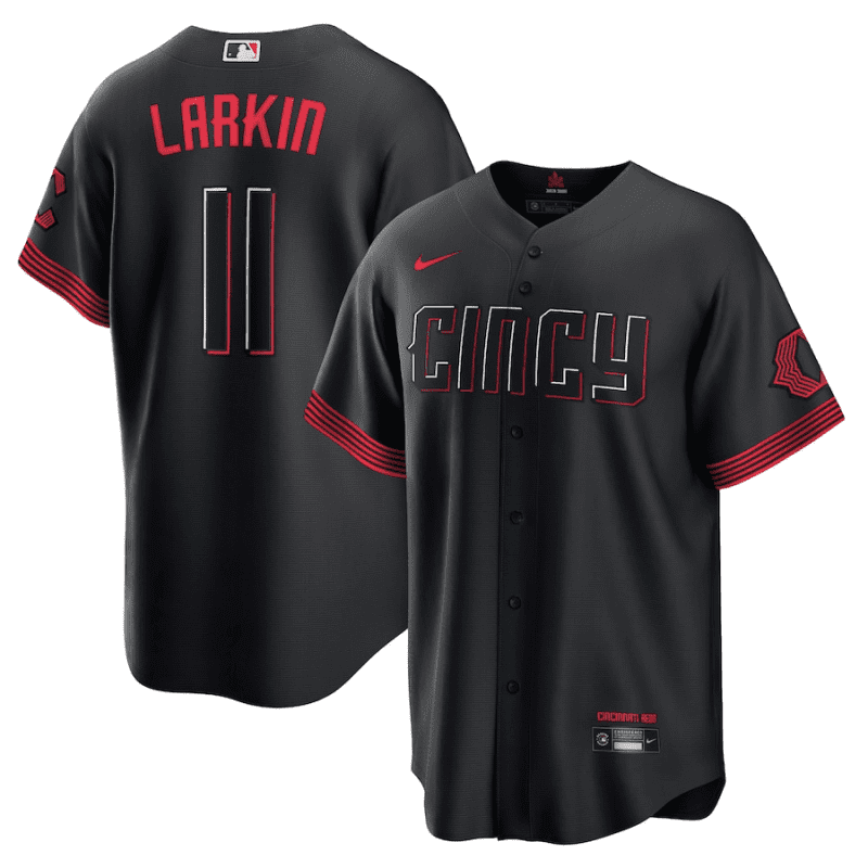 barry larkin 11 cincinnati reds 2023 city connect men jersey black