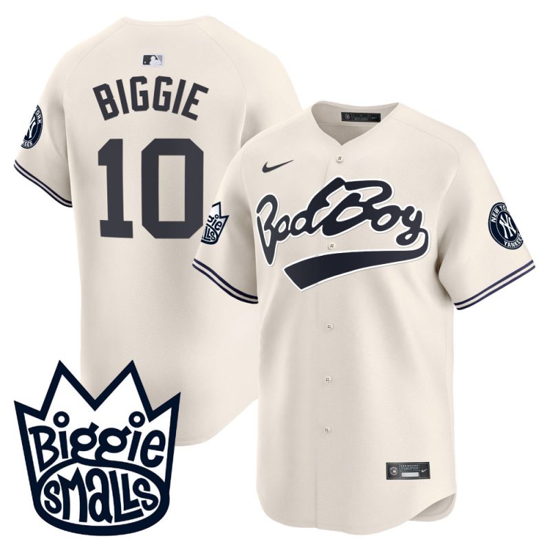 biggie 10 new york yankees biggie smalls men jersey cream