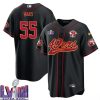 bill maas 55 kansas city chiefs super bowl lviii baseball men jersey black