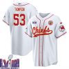 bj thompson 53 kansas city chiefs super bowl lviii baseball men jersey white