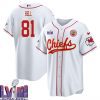 blake bell 81 kansas city chiefs super bowl lviii baseball men jersey white