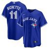 bo bichette 11 toronto blue jays alternate jersey royal